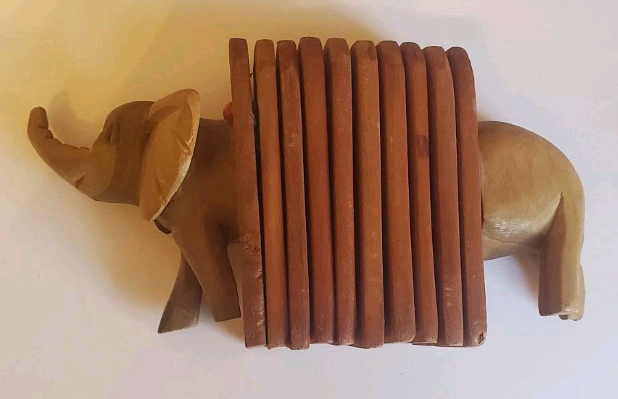 Wooden Clacker Instrument "Elephant Rhythm" From Bali Handcrafted Jempinis Wood