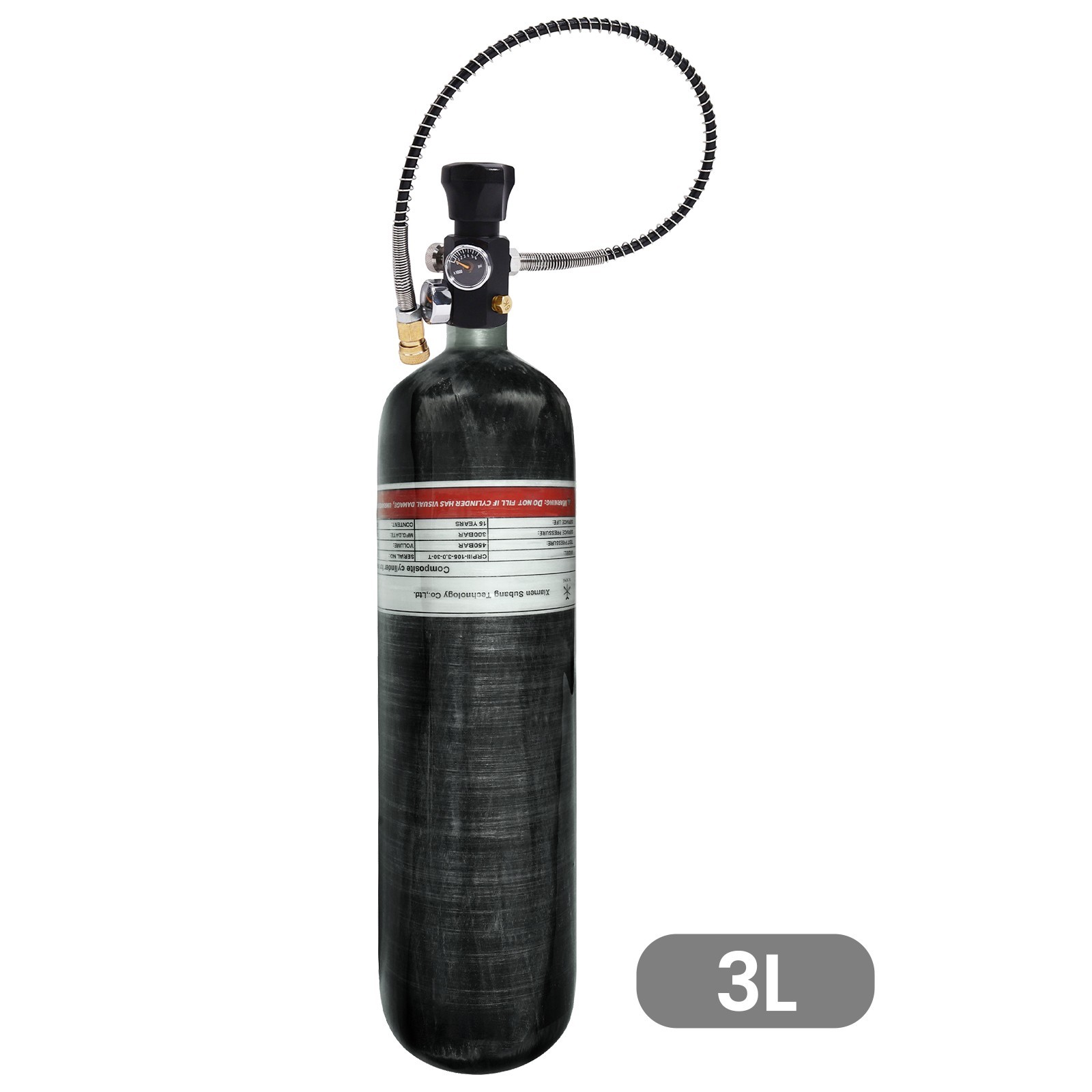 TUXING pcp Air Tank 4500psi 3L/183CI Carbon Fiber HPA Tank with Filling Station