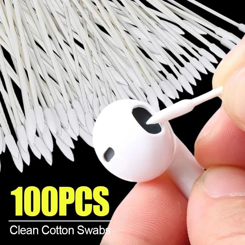 100pcs Phone Cleaning Swabs Double Head Dust Cleaner iPhone iPad Laptop Ports