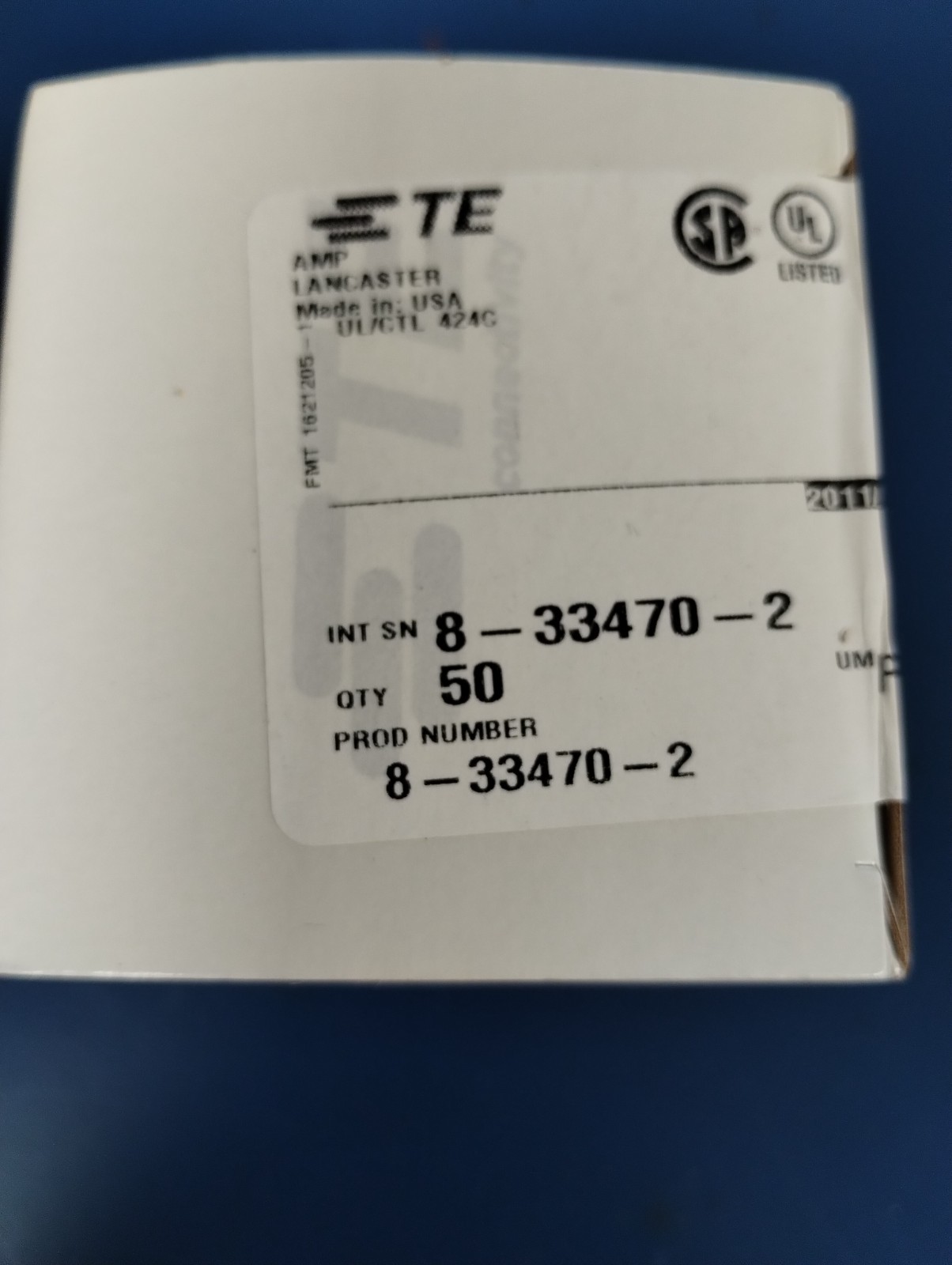 BOX OF 50 - TE 8-33470-2 Terminals TERM SOLIS R 4 5/16 TERM SOLIS R 4 5/16