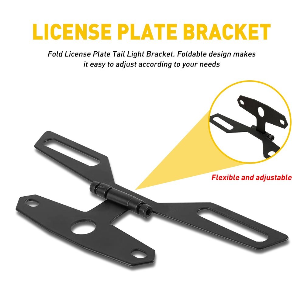 For Motorcycle Bike Plate License Holder Mount WITH Bracket LED Brake Tail Light