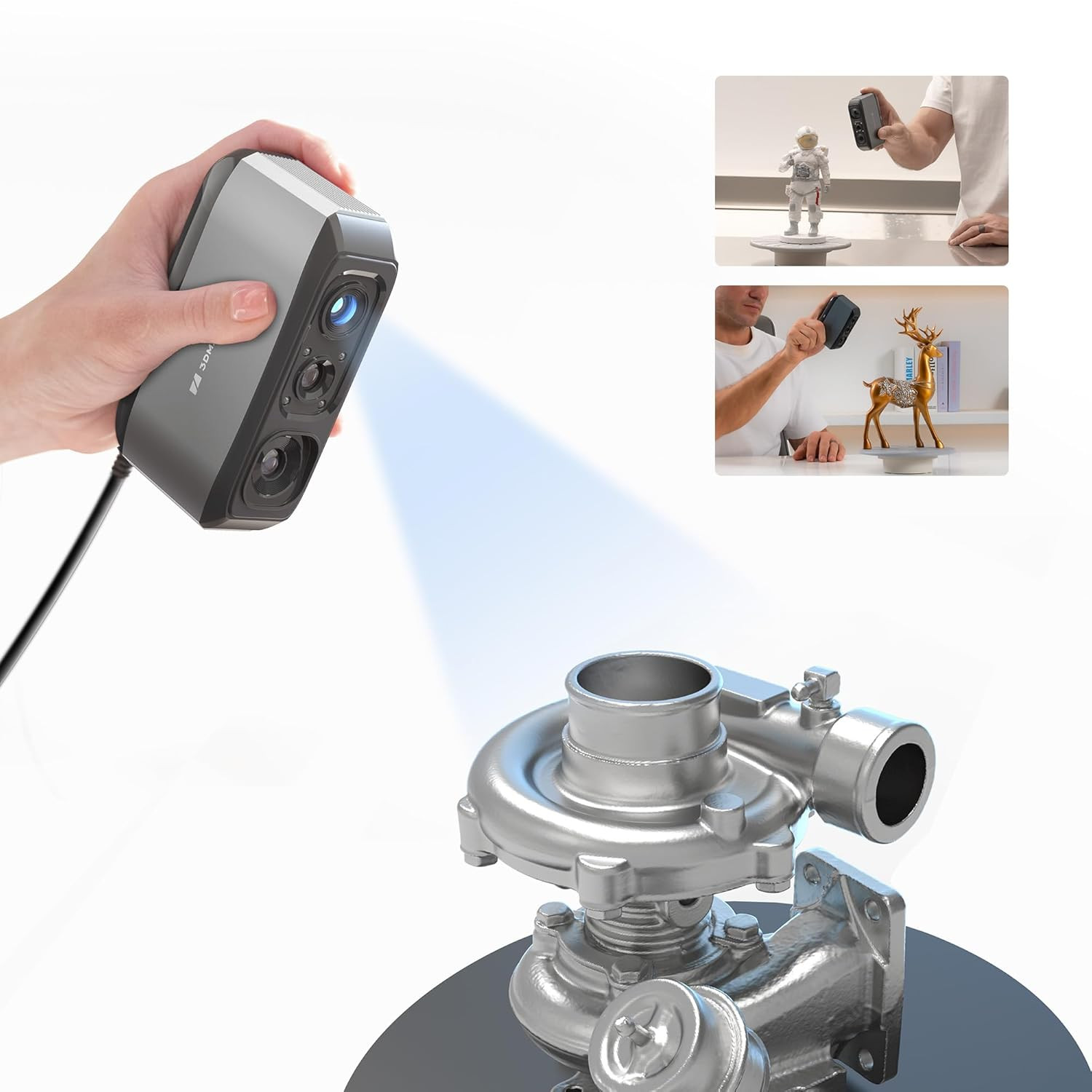3D Scanner for 3D Printing, Handheld 3D Model Scanner with 0.03Mm High Detailed