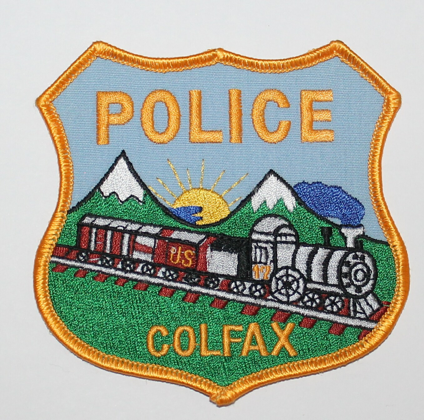 Defunct COLFAX POLICE Placer County California Train patch #B