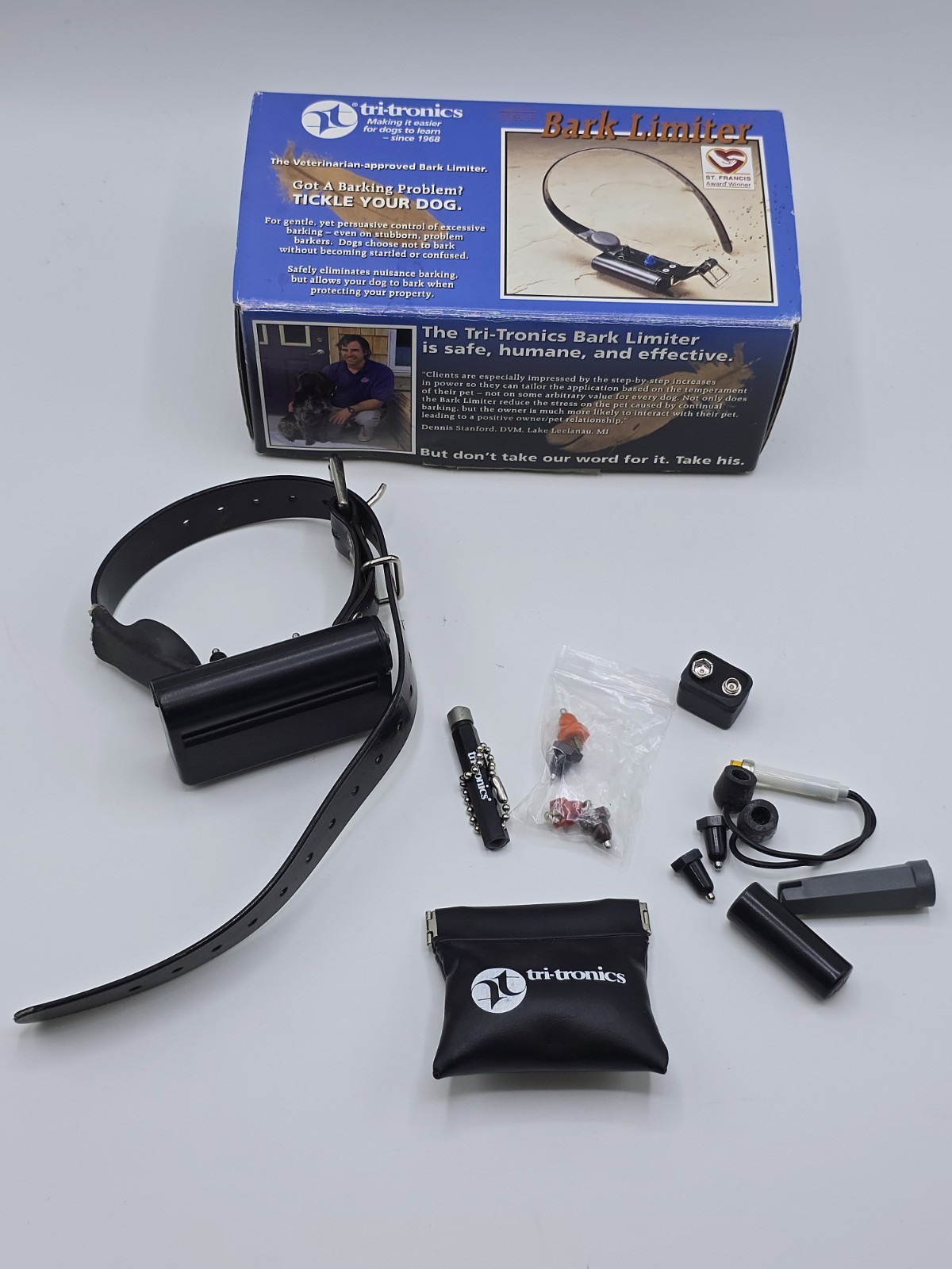 Tri Tronics Bark Limiter Collar Bark Powered In Box Tested Working