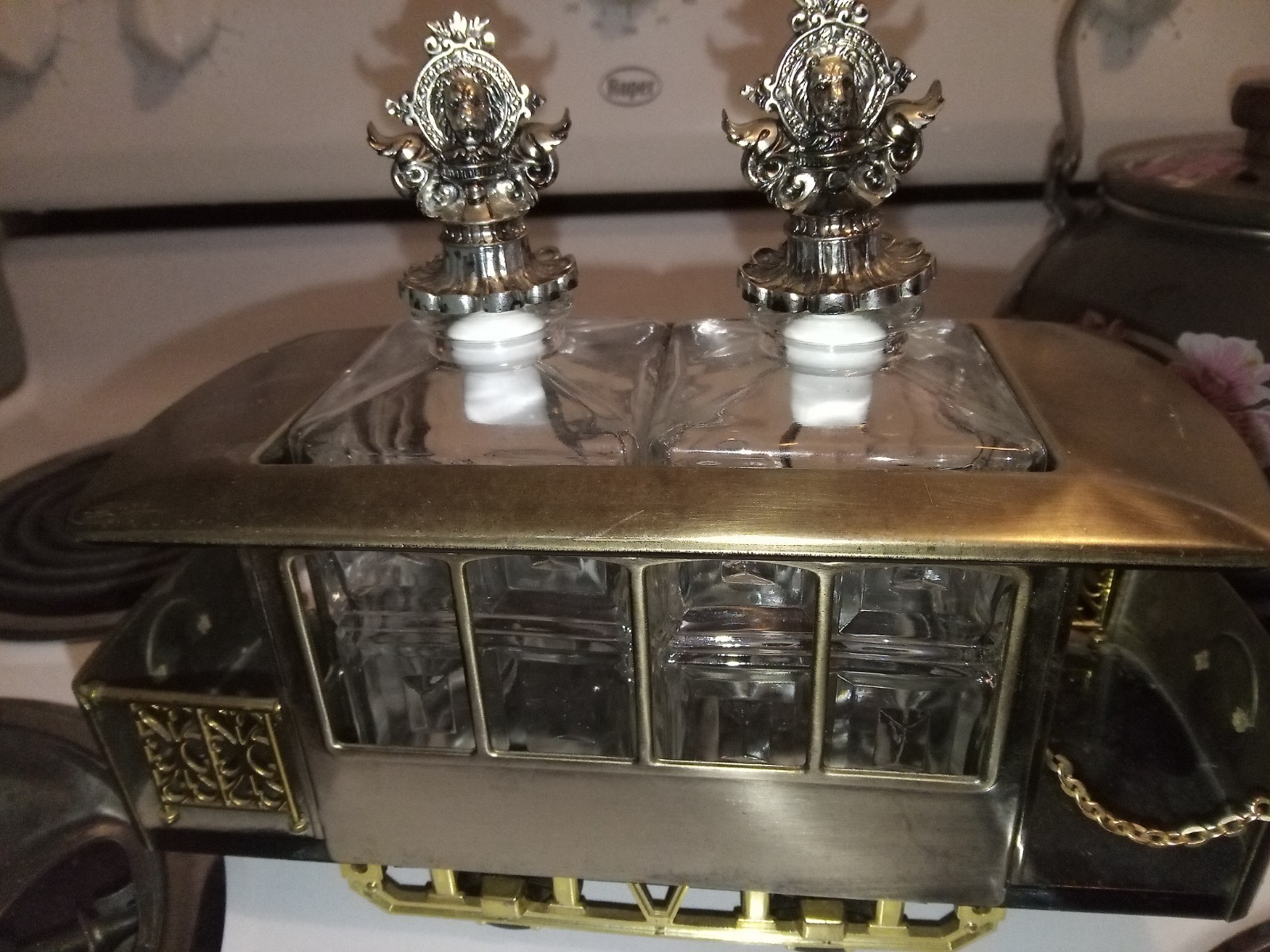 San Francisco Trolley Car Decanter Bottle Holder is a unique and vintage...