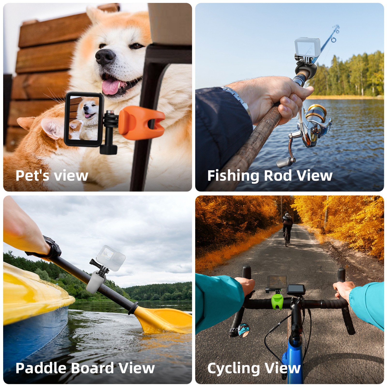Orange Silicone Flexible Mount For Gopro Hero/Insta360/DJI Osmo Action Camera gg