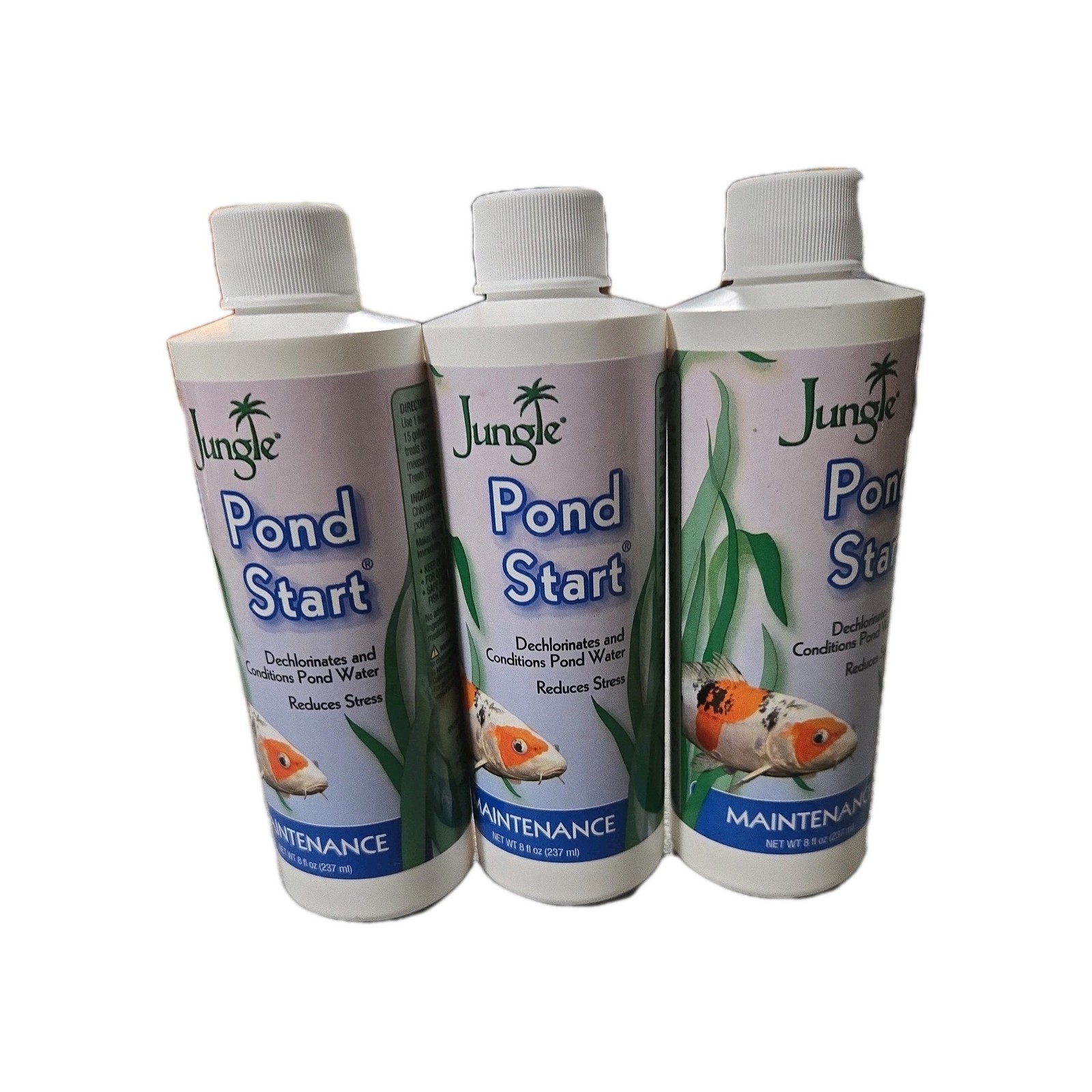 Jungle Pond Start Maintenance Dechlorinate & Conditions Pond Water 8oz lot of 3