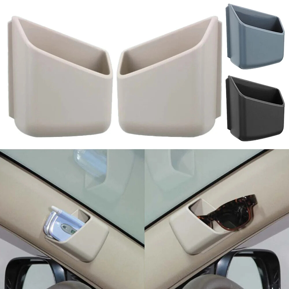 2Pc Car Sunglasses Organizer Eyeglasses Glasses Holder Tools Phone Storage Boxes