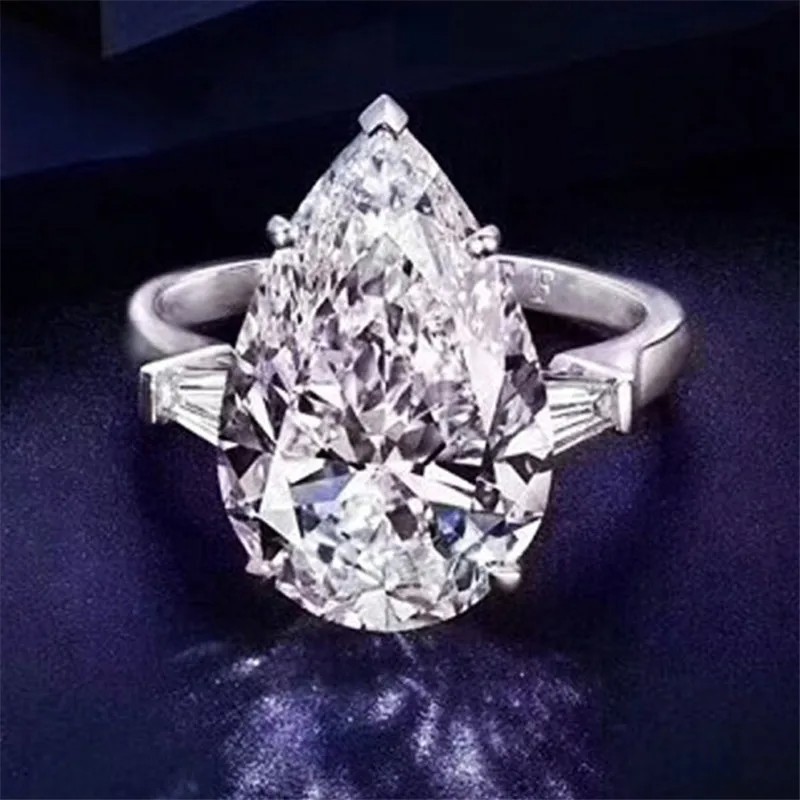6CT Lab Diamond Sterling Silver Ring