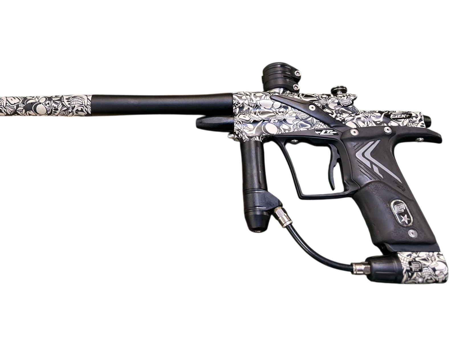 Used Planet Eclipse ETEK 4 LT Paintball Marker w/ Case - Skulls