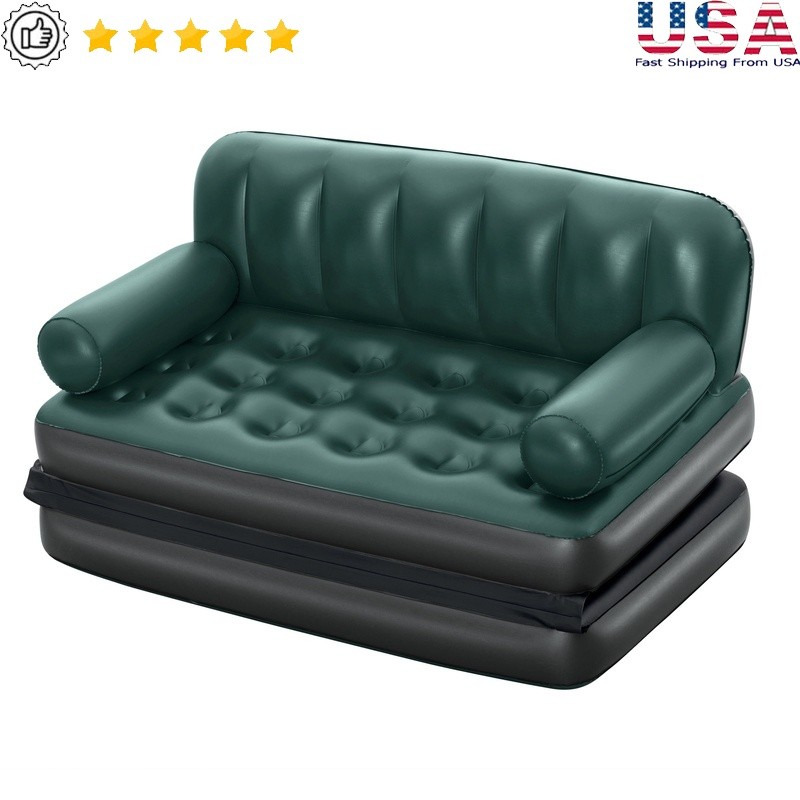 5-in-1 Inflatable Air Couch Portable Sofa Lounge Recliner Double Bed 661lbs New