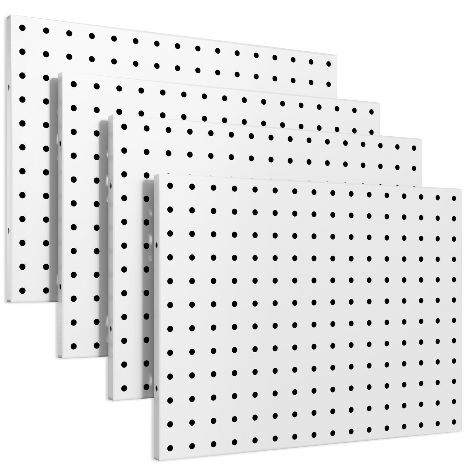 4 PCS Metal Peg Board Panels White Wall Organizer Garage Tool Storage Rack