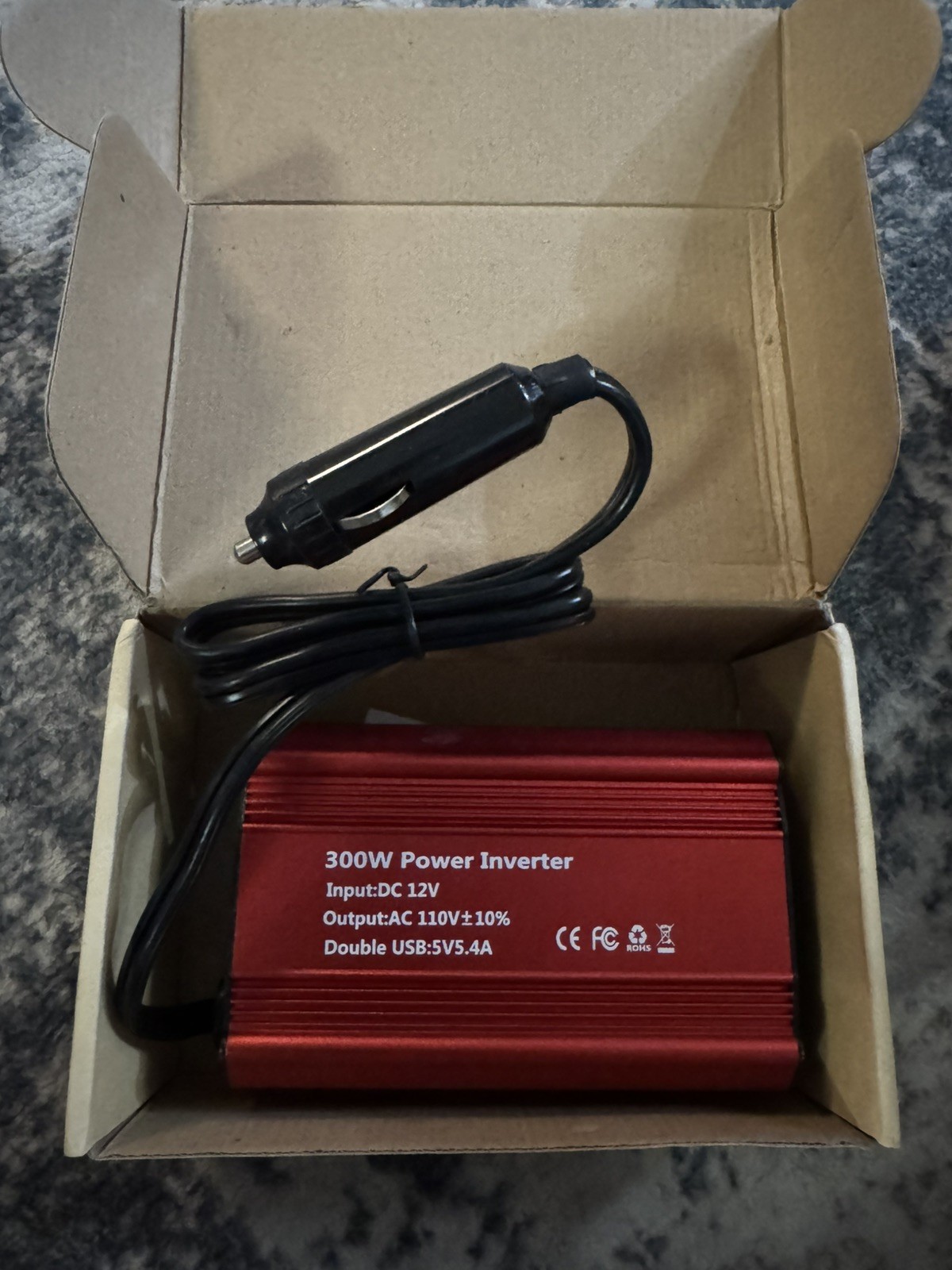 HOMELYLIFE 300W DC12V to 110V Car Converter - Red