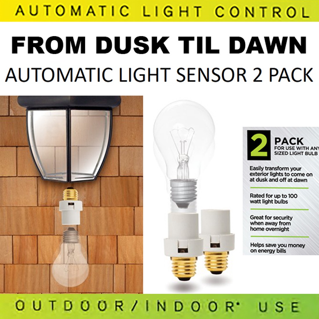 Dusk to Dawn Automatic Light Control Sensor - Set of 2