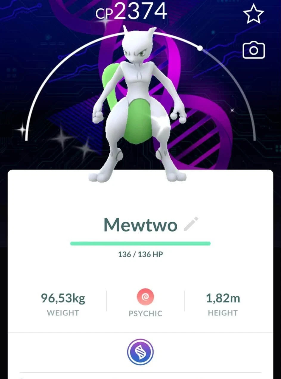 Shiny Mewtwo with Go Fest 2026 background - Pokemon go