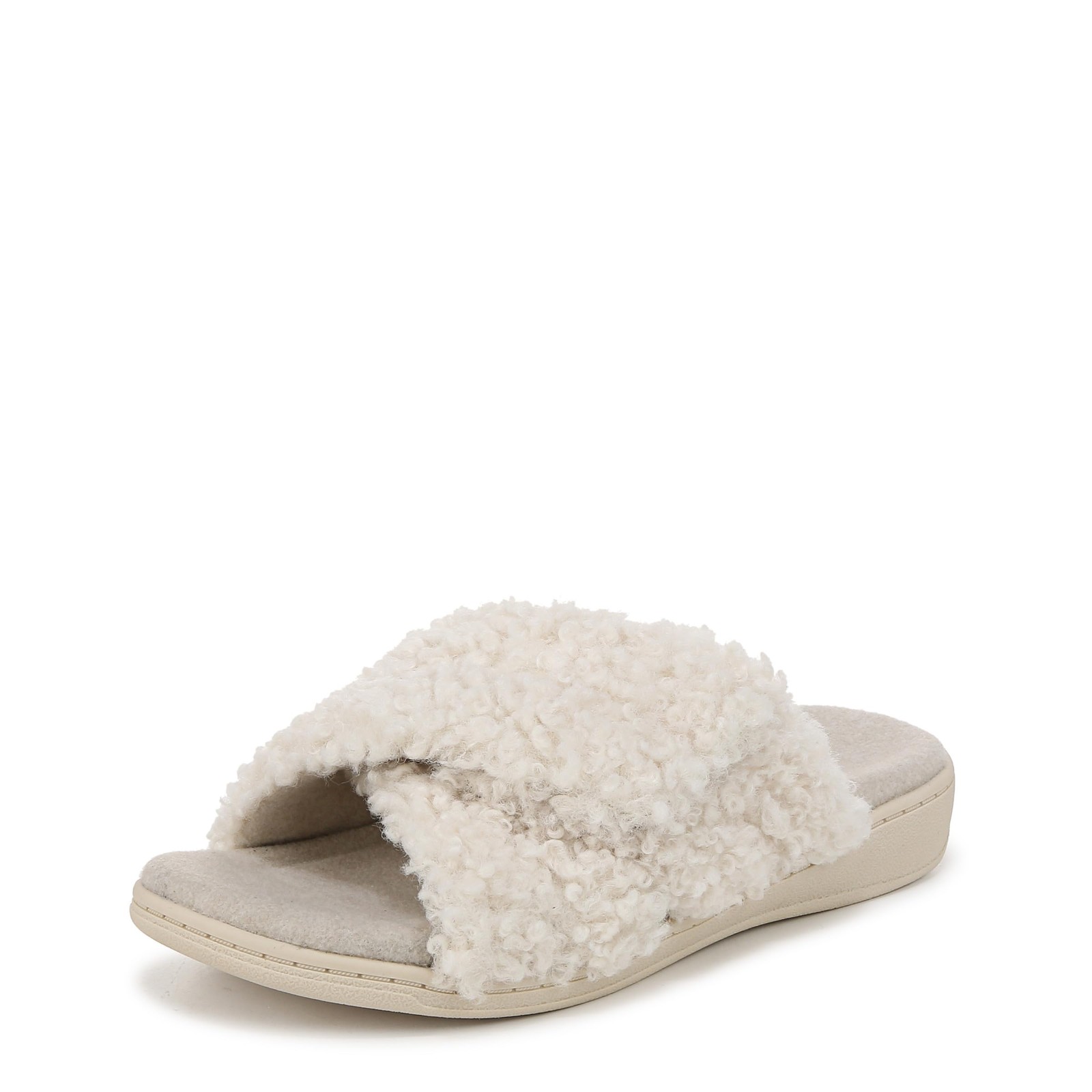 Vionic Relax II Womens Open Toe Slippers Size 10 Cream White