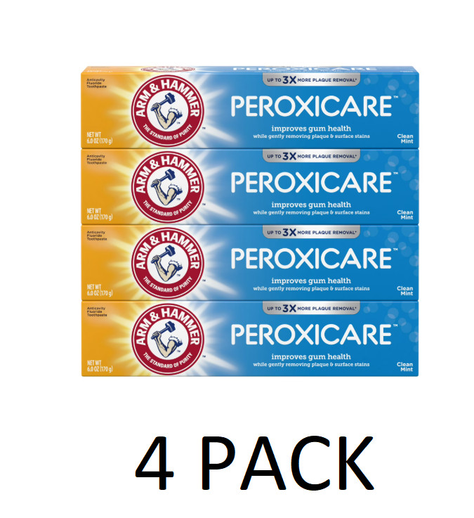 ARM & HAMMER Peroxicare Toothpaste, TWIN PACK (Contains Two 6Oz Tubes) – 4PACK