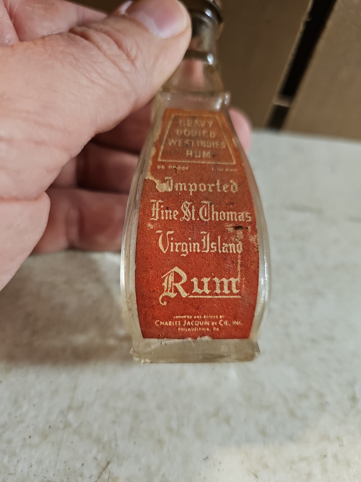 Vintage Fine St. Thomas Virgin Island Rum Empty Mini Bottle
