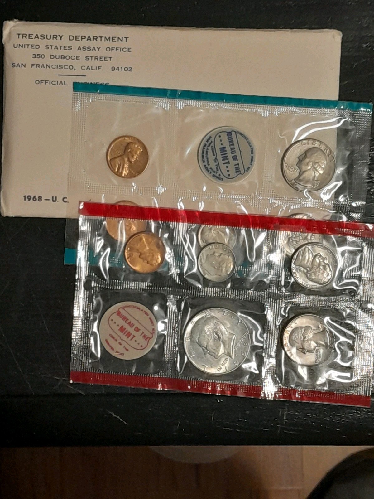 1968 US MINT P/D Set. 40%  SILVER Kennedy Coin.
