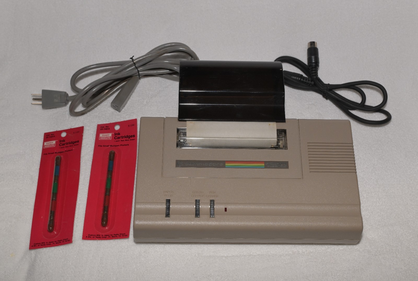 Commodore 1520 Printer/Plotter - Cables & Extra Pens Included - Limited Testing