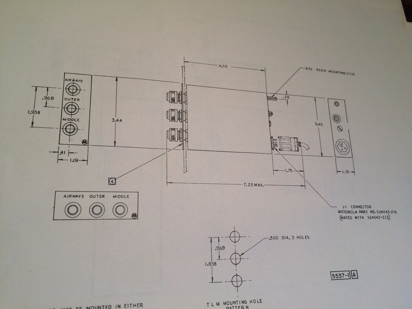 Motorola M-135 Nav Com Install Manual