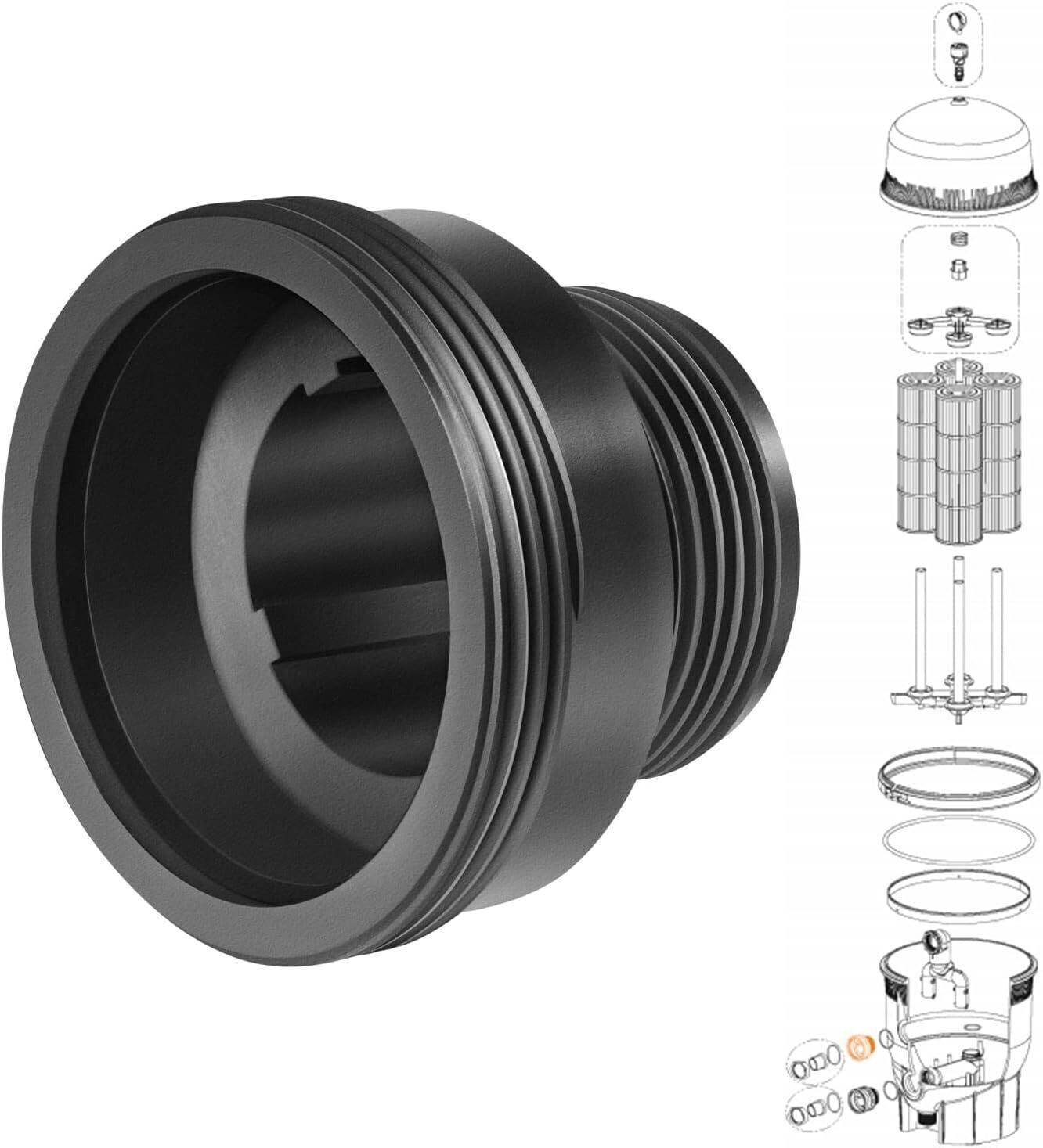 194801 Bulkhead Fitting 2" for Pool & Spa Filter, Clean & Clear Plus, Quad D.E