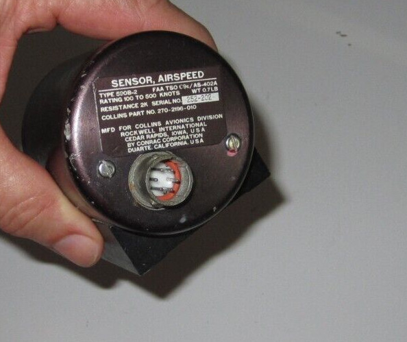 AVIONICS AIR SPEED SENSOR COLLINS 590B-2 P/N 270-2196-010