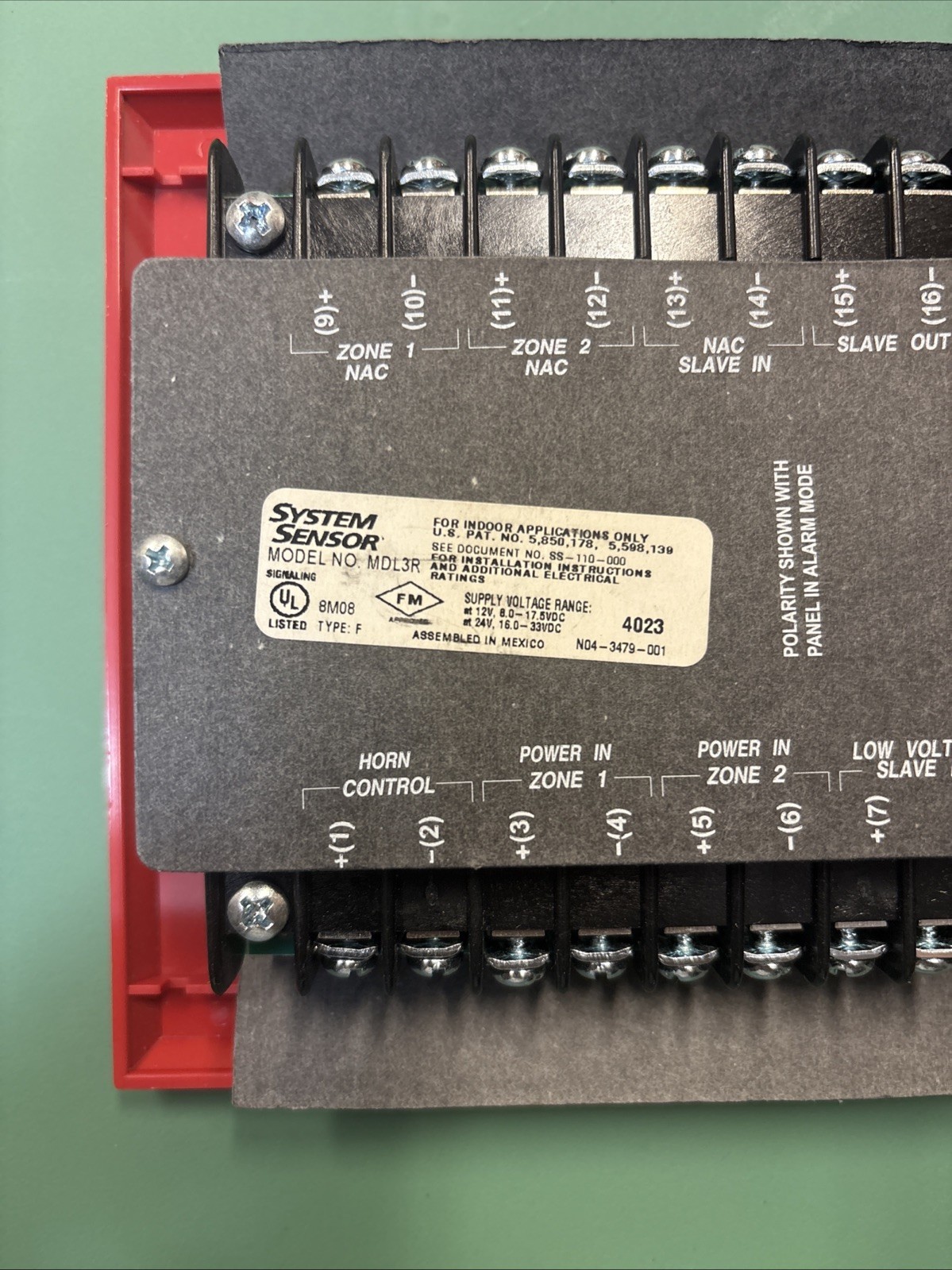 MDL3R Red Cover System Sensor Fire Alarm Sync Module - Used