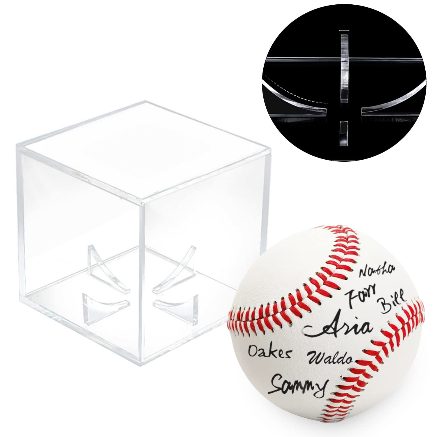 Baseball Display Case 4 Pack Acrylic UV Protection Storage Box