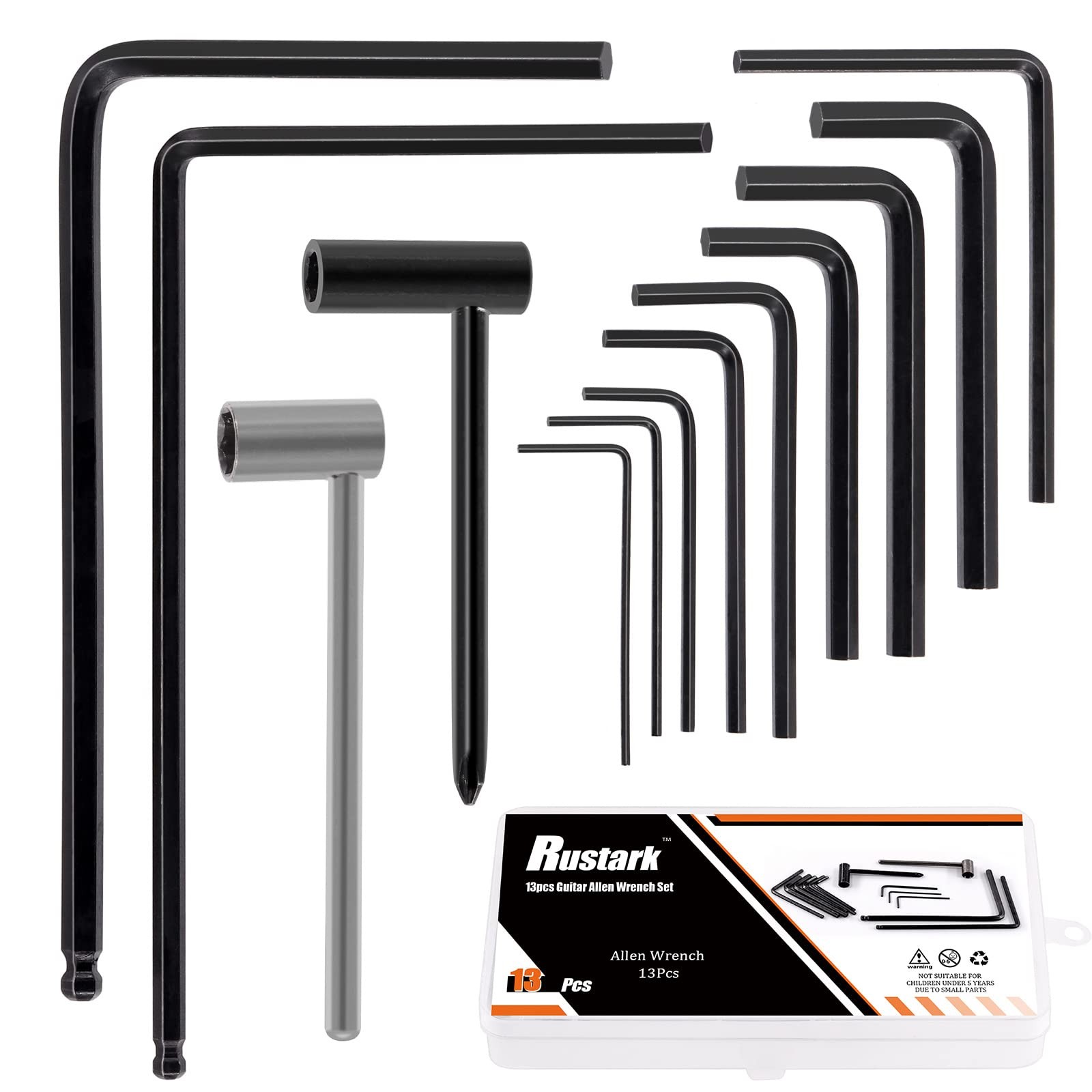 Rustark 13Pcs Guitar Allen Wrench Truss Rod Set, 4mm & 5mm Rod...
