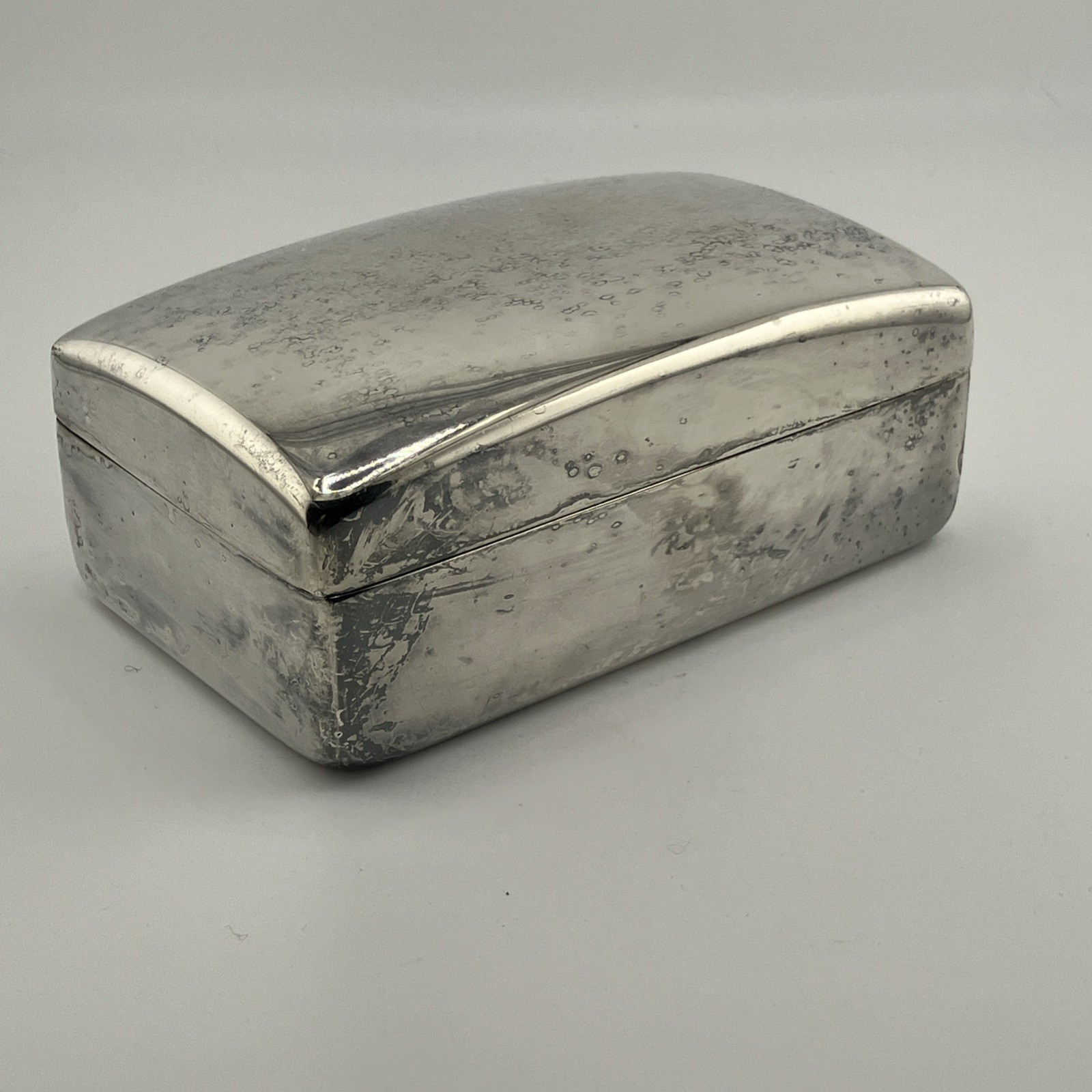Silverplate Celluloid Trinket Jewelry Box Hinged Lid Dodge Inc 5x3x2