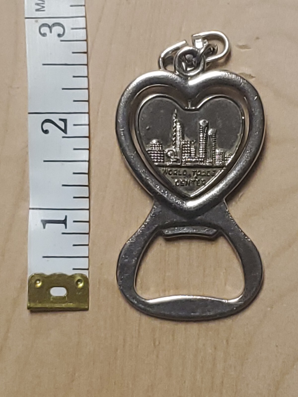 Vintage World Trade Center Bottle Opener Rotating Heart 2 Different Depictions