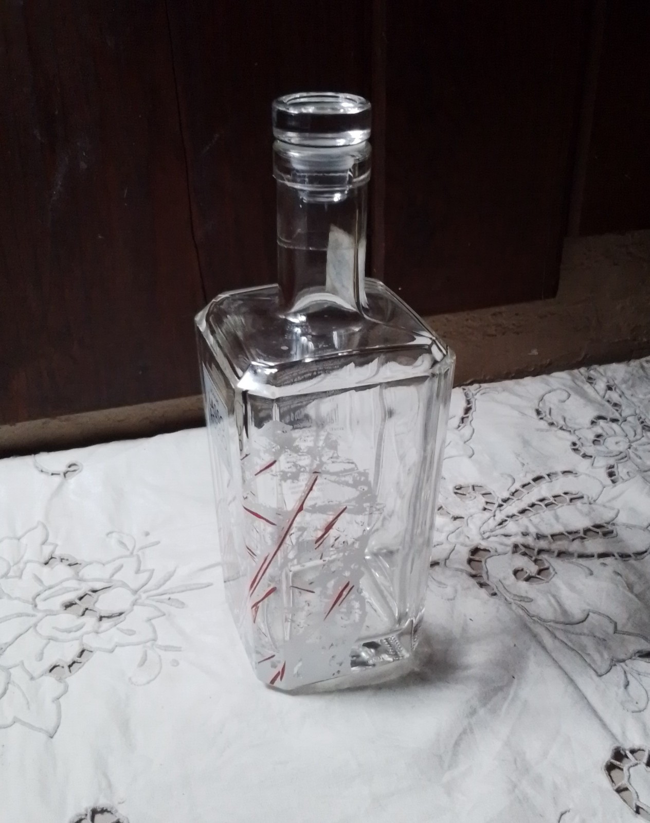 Empty "Lasso Rosso" Brandy Bottle Product of Italy 700 mL Unique Bar Ware