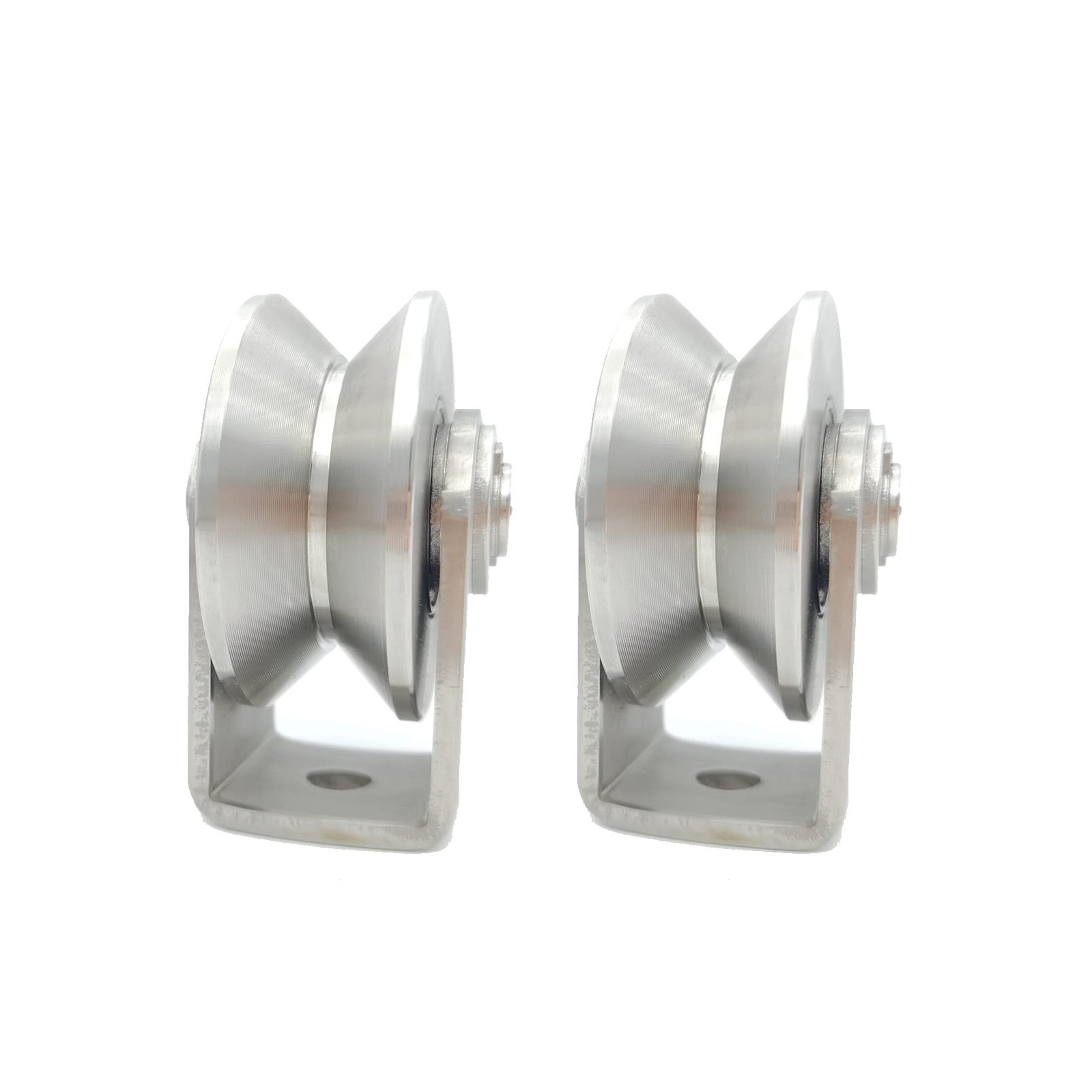 Stainless Steel V Groove Wheel Heavy Duty Caster Rigid Track Wheel Pulley Sli...