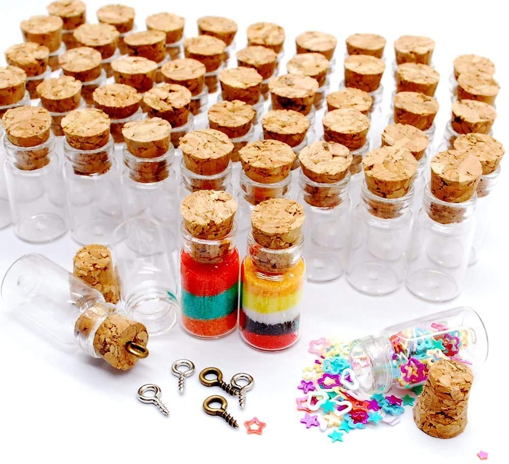 0.5ml Cork Bottles Vials Clear Glass Bottles Mini Tiny Jars Bottles With Corks M