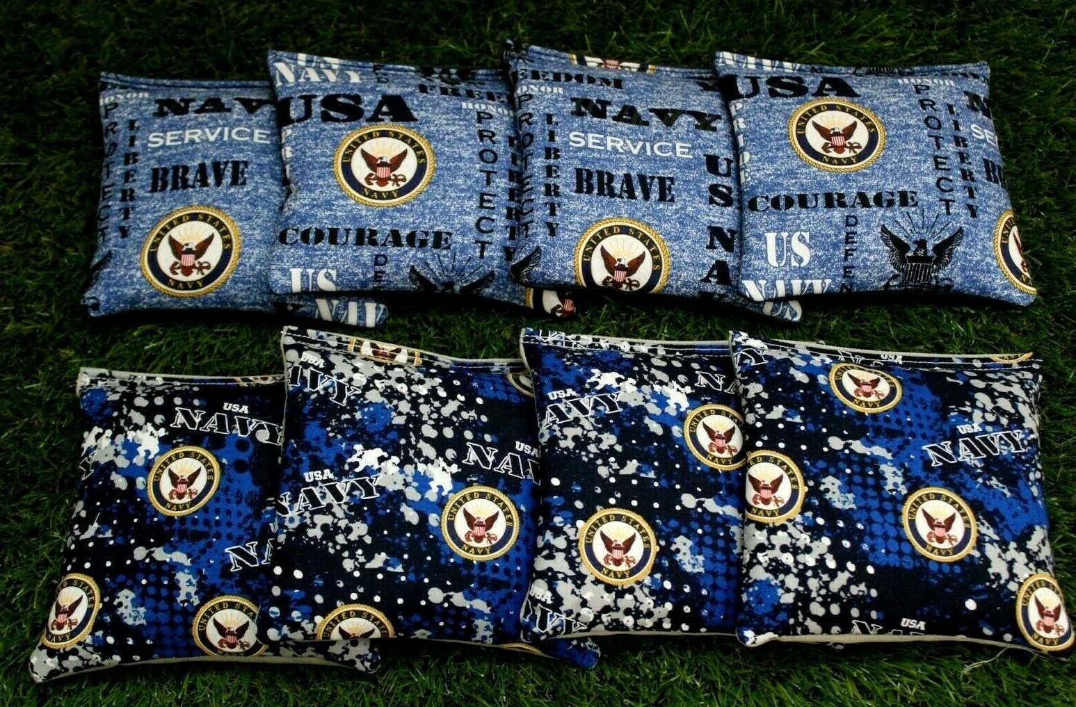 Cornhole Bean Bags Set of 8 ACA Regulation Bags US NAVY