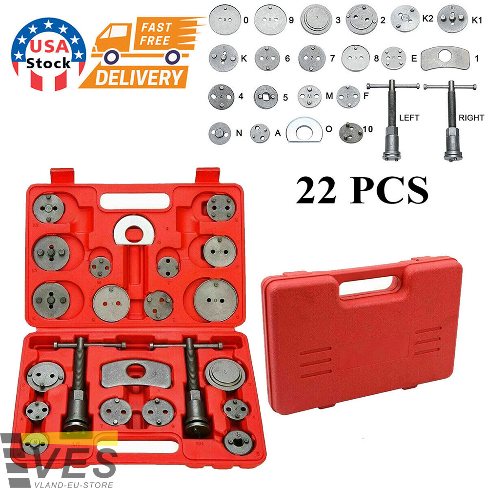 22-Piece Heavy Duty Disc Brake Caliper Tool Set and Wind Back Kit for Brake Pad