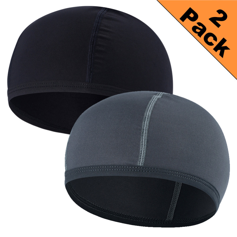 2x Moisture Wicking Skull Cap Cycling Helmet Liner Sports Beanie Hat Dome Cap US