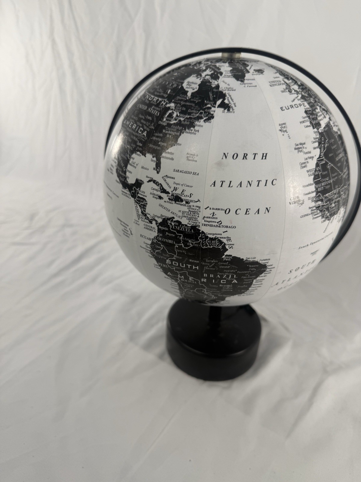 Project 62 Glove Decorative World Globe Black And White Home Office 12" Tall