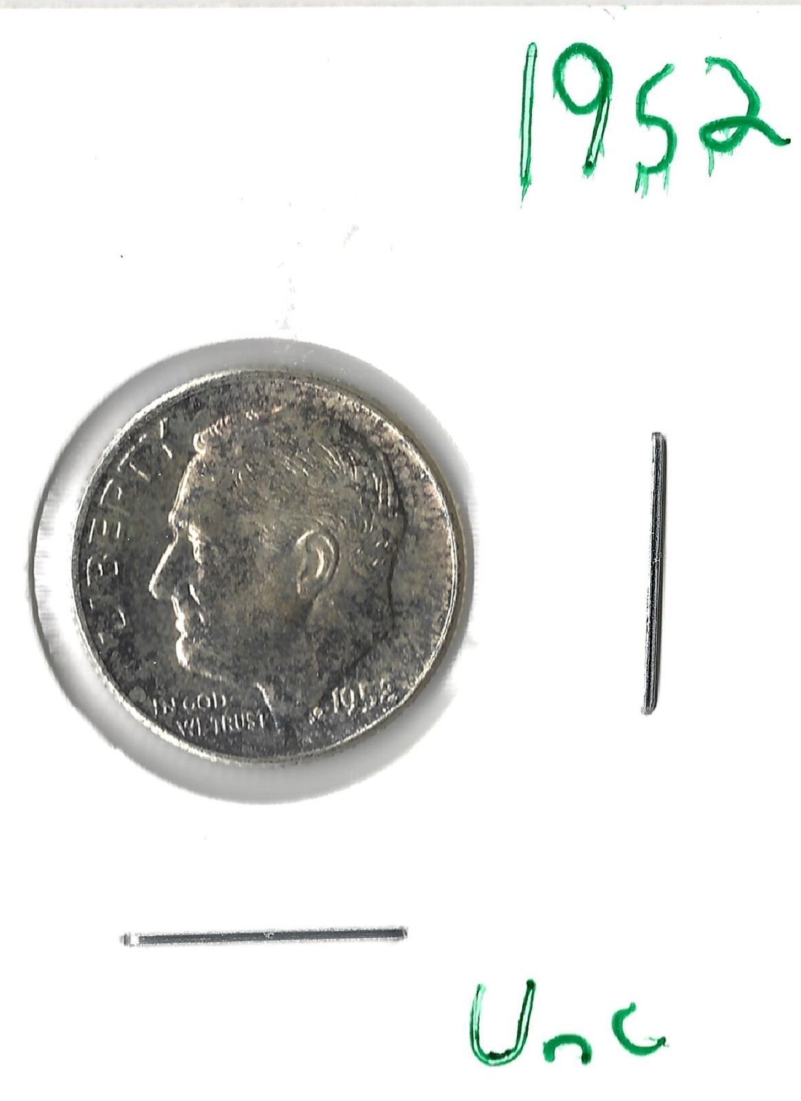 Coin United States 10 Cents (Roosevelt) 1952 KM195, ASW .0723