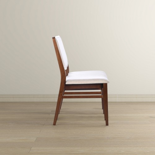 AS Beige Fabric Dining Chair (Set Of 2) Padded seat and back
