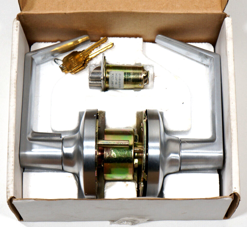 Hager 3453 Withnell Lever Lockset US26D Grade 1 012427 Locking Door Handle 2-3/4