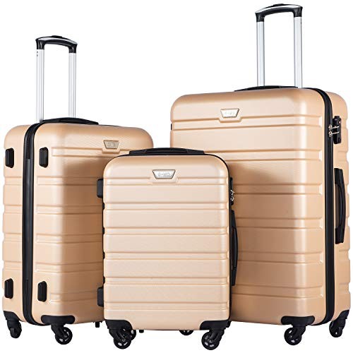 Luggage 3 Piece Set, Lightweight Durable Hardshell 20in24in28in Champagne New
