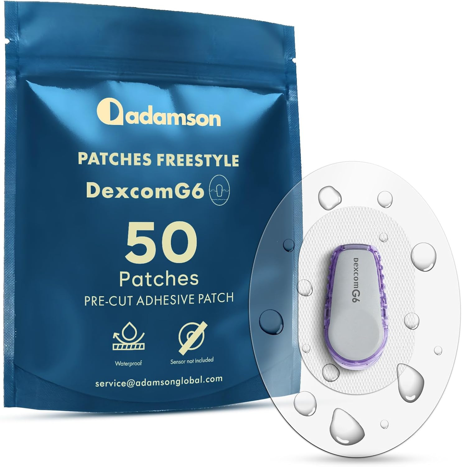 Dexcom G6 over Patches Waterproof – 50 Transparent Adhesive Patches – CGM Covers