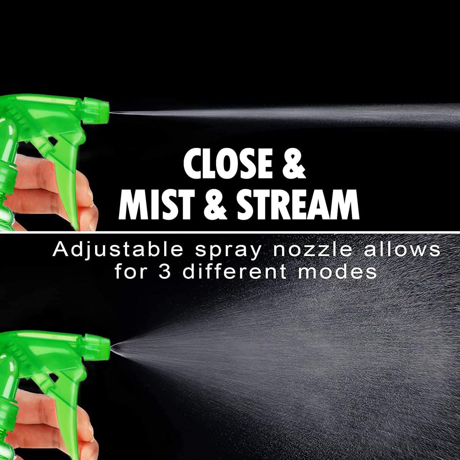 Versatile 16 Oz Mist/Stream Spray Bottles - BPA Free, 3-Pack Cleaning Solutions