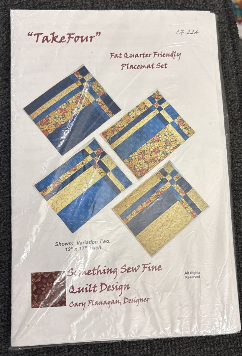 Rare Something Sew Fine TAKE FOUR Quilt Placemat 2010 Pattern CF-224