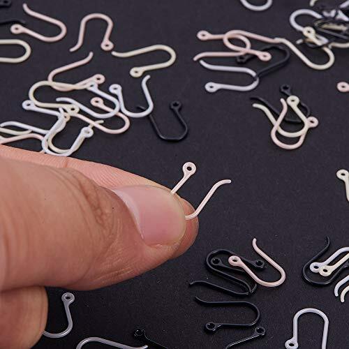 120pcs Earring Hooks, 4 Color Non-Allergenic Plastic Ear Wire Hooks Earring