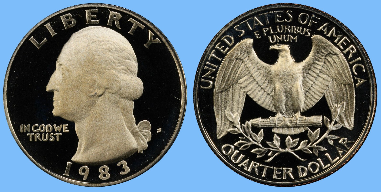 1983 S Washington Quarter ~ Choice Gem Proof Cameo ~ 25c US Coin