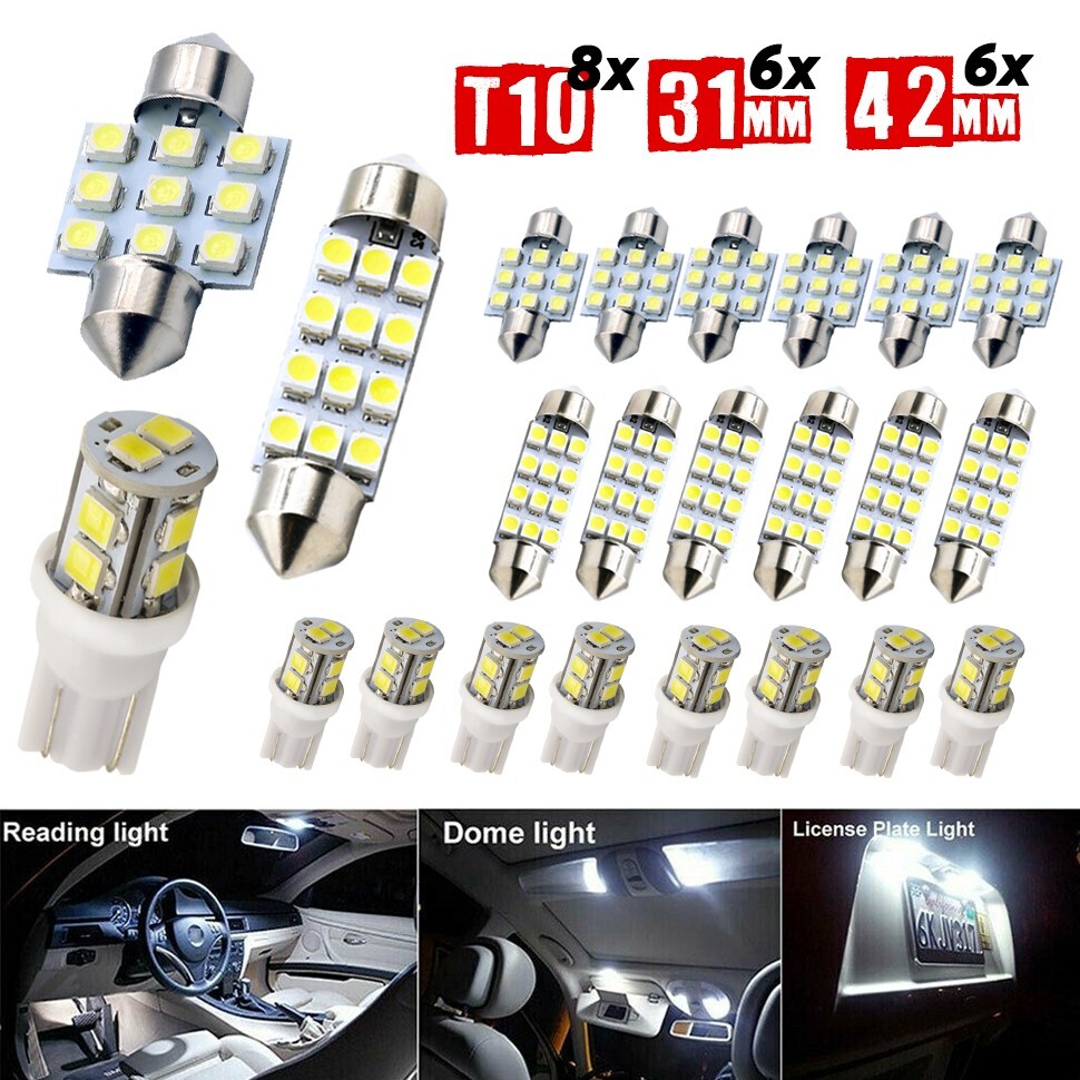 For Ford 20X LED Interior Lights Bulbs Kit Car Trunk Dome License Plate Lamps