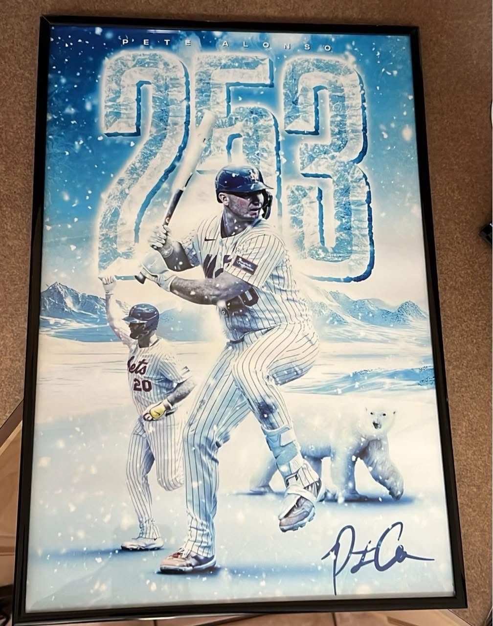 Brand New Pete Alonso 12x18 253 Home Runs Poster - 2025 New York Mets Kids Club